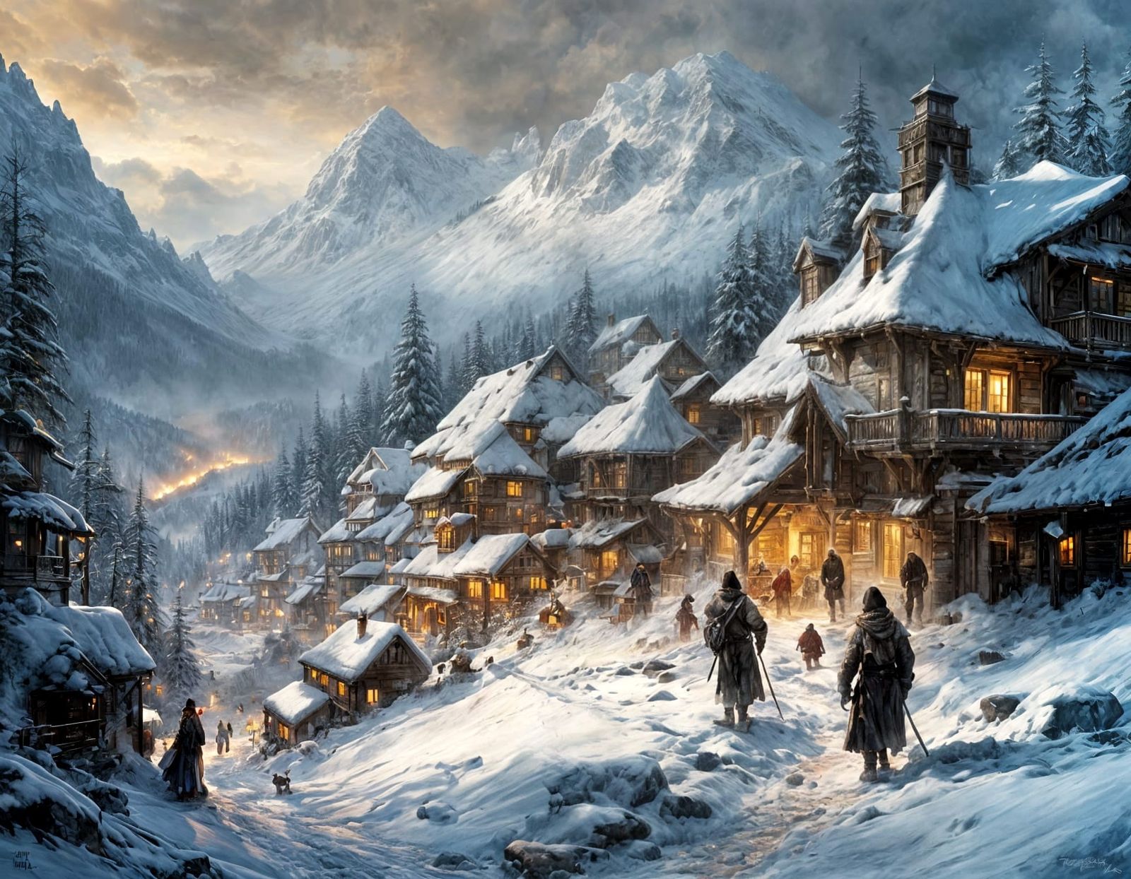 Winter: mountain village  by @pushybees