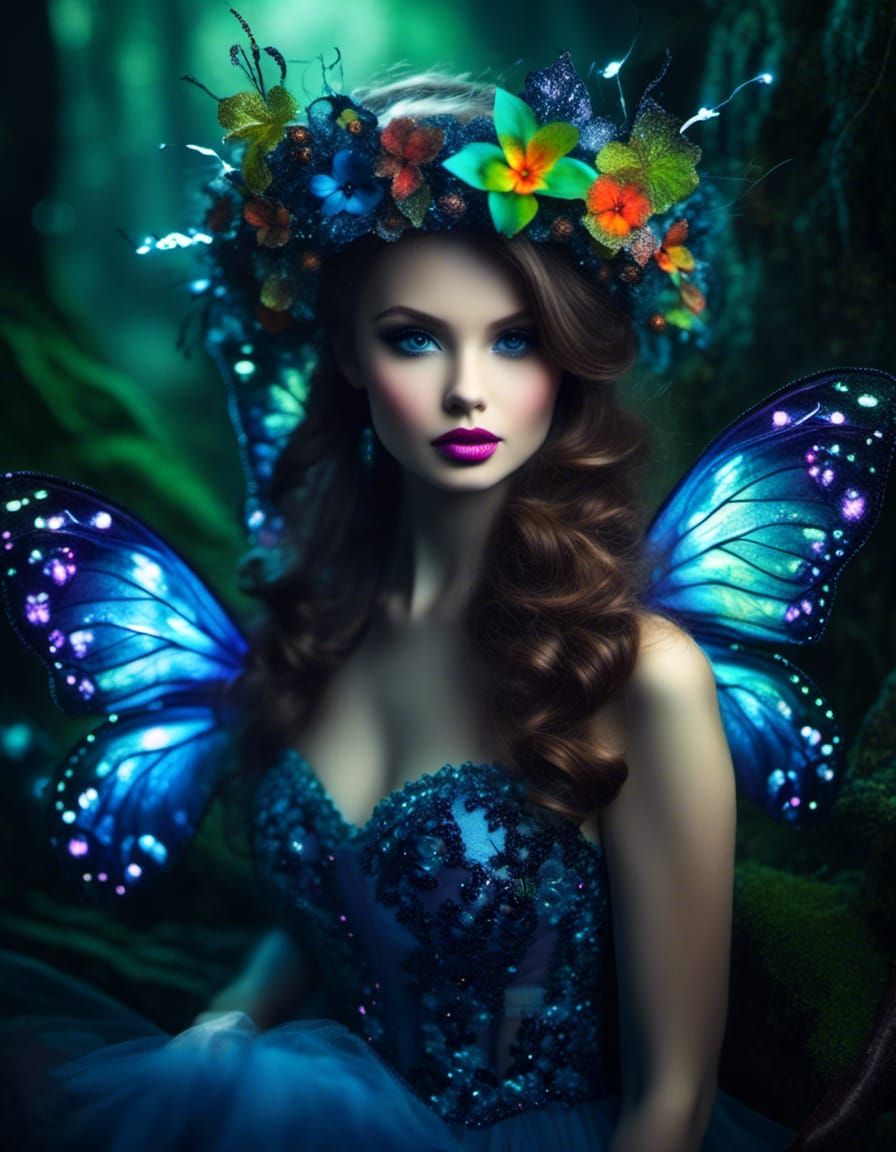 (fairy:1.9) portrait in a dark ancient overgrown enchanted forest <lora:FairiesXL:0.7> 