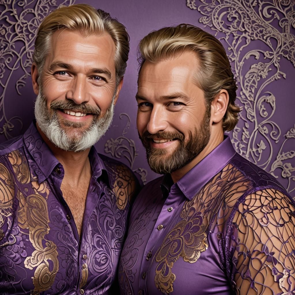Handsome male couple