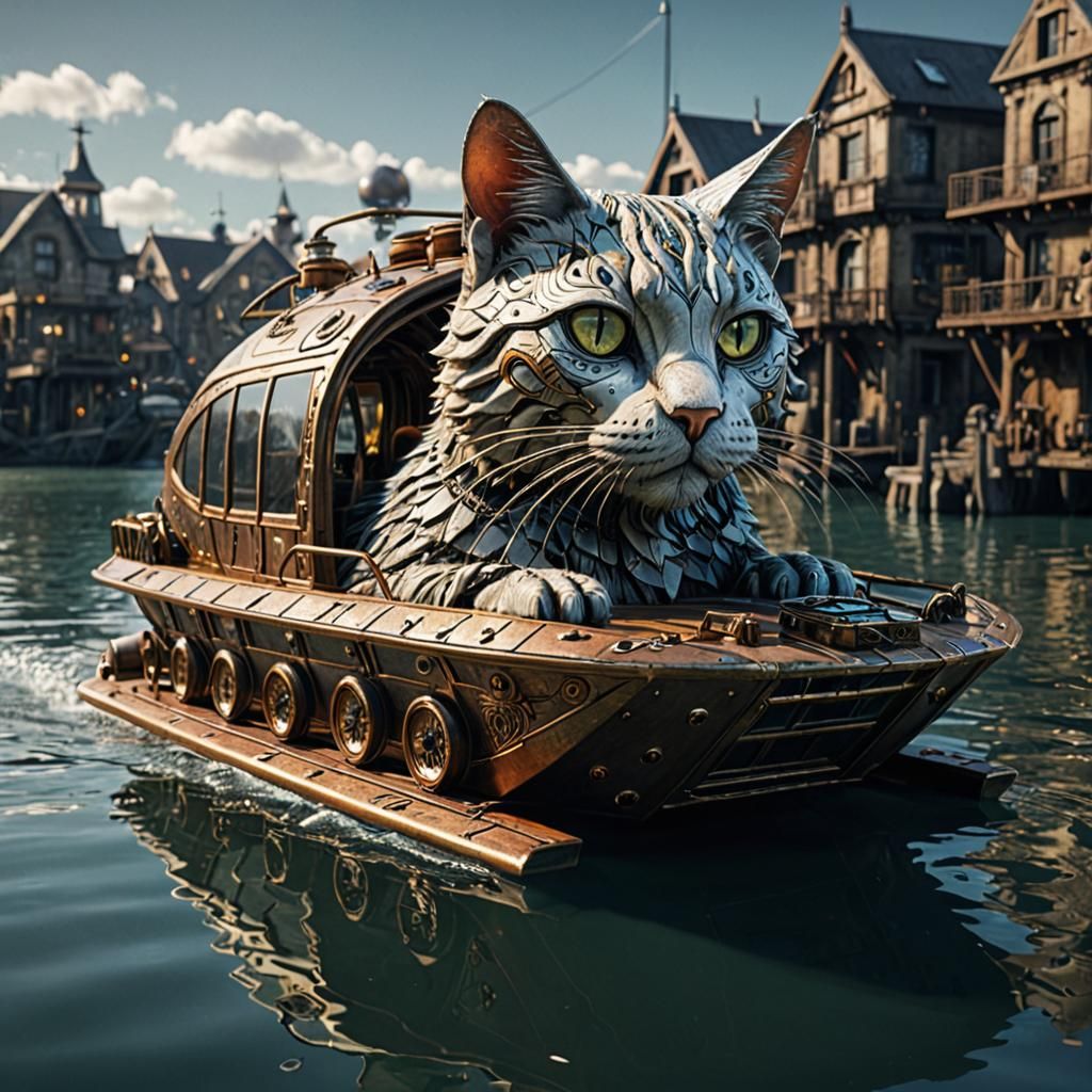 futuristic cat boat  by @Missifuss