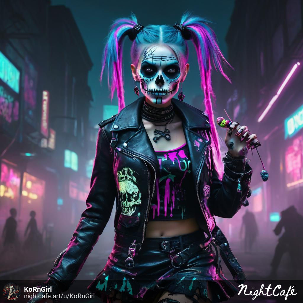 (Neon Zombified Cyber Punk Skeletons) Group 3