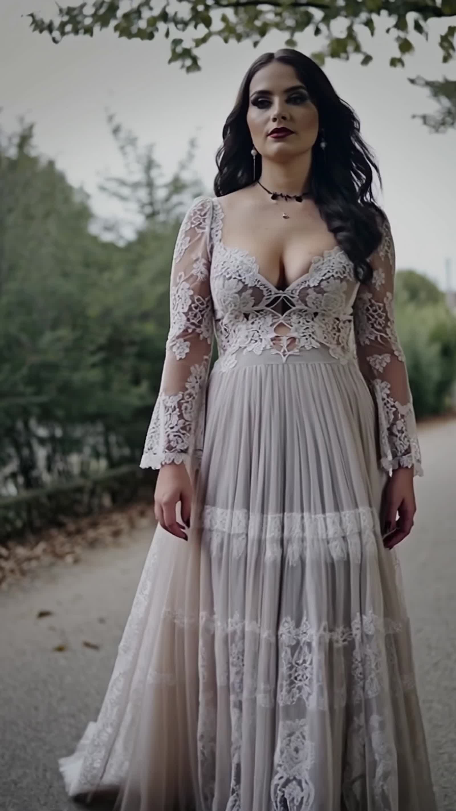 goth woman out for a walk