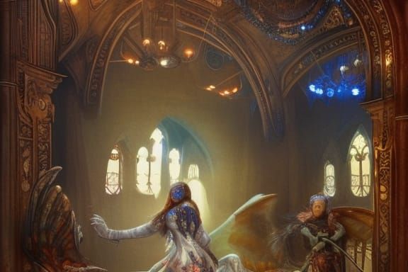 evil fairies in gothic magic school hall 4