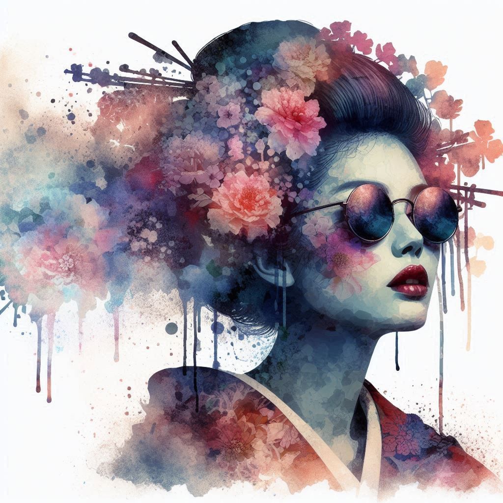 double exposure beautiful fantasy DALL-E 3 portrait landscape..