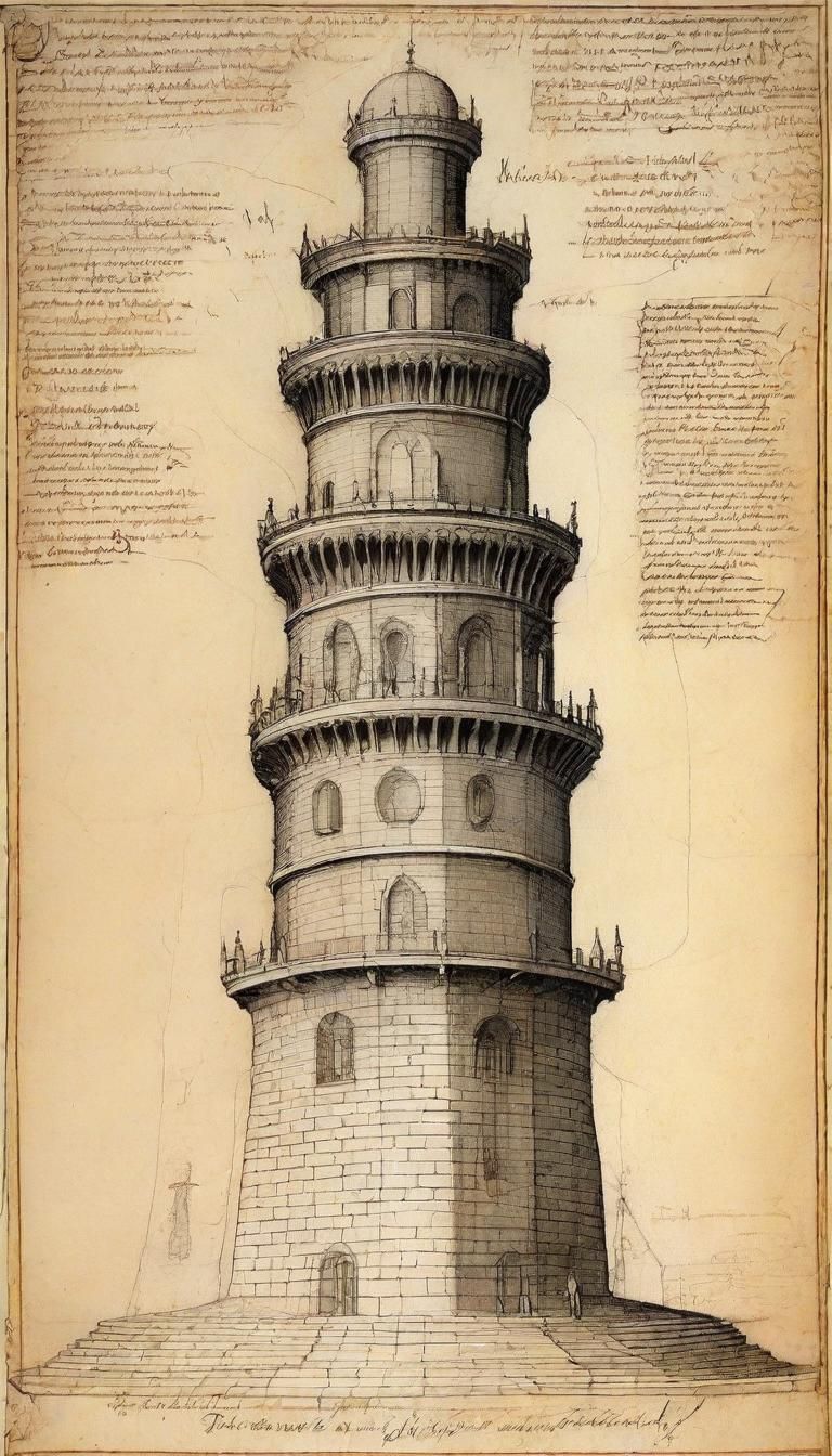 Leonardo da Vinci's Plan of Dante's Purgatorio Tower