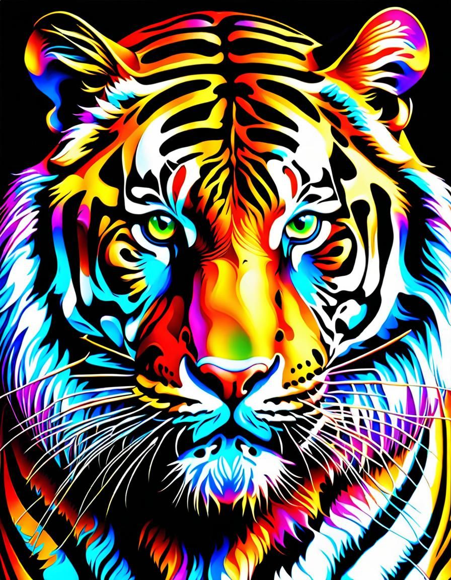 Optical Illusion Tiger - AI Generated Artwork - NightCafe Creator