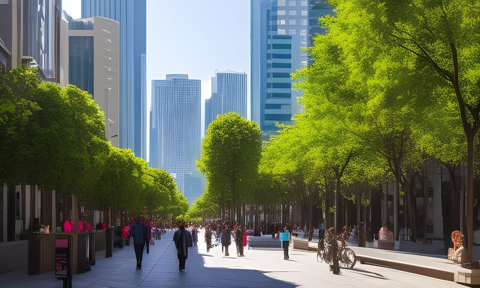 smart futuristic city park and pedestrian 16