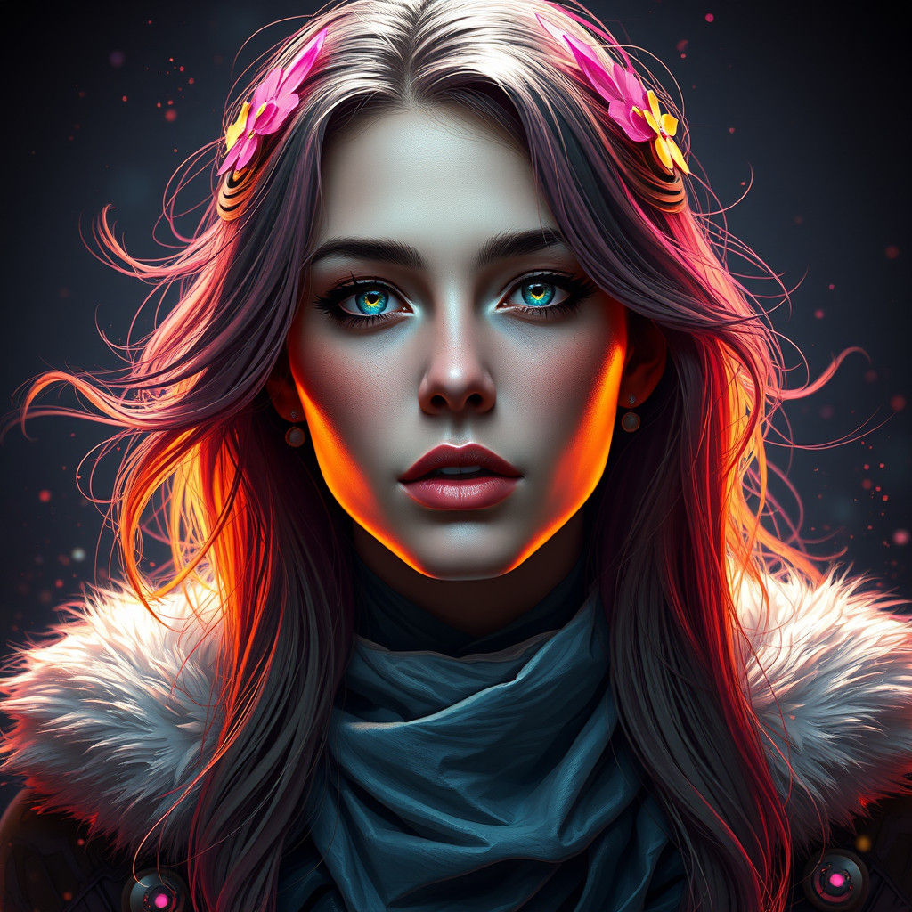 Mermaid Portrait in Hyperdetailed Digital Art Style