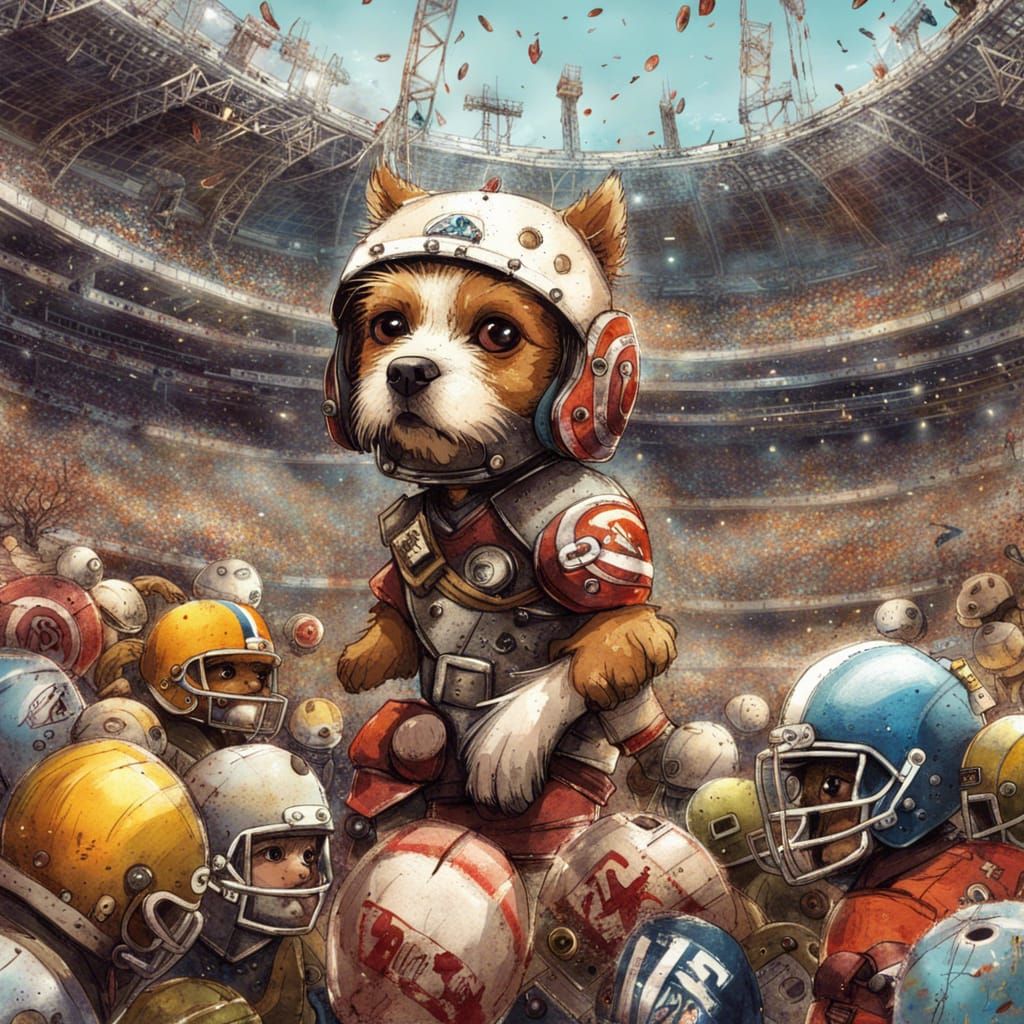 Cute Dog Football Player  Dog football, Cute dogs, Football players