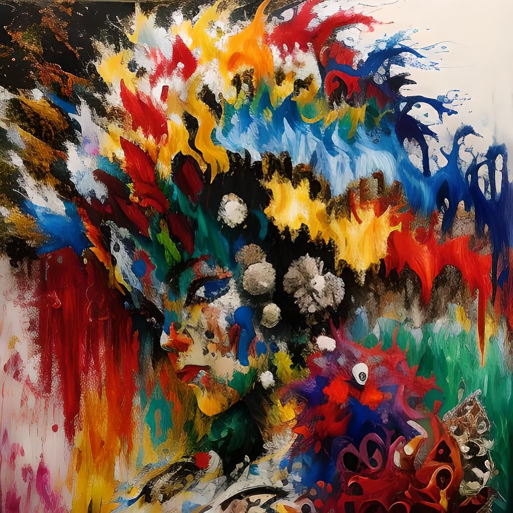 Abstract Fractal Dodecahedron in Expressionist Style