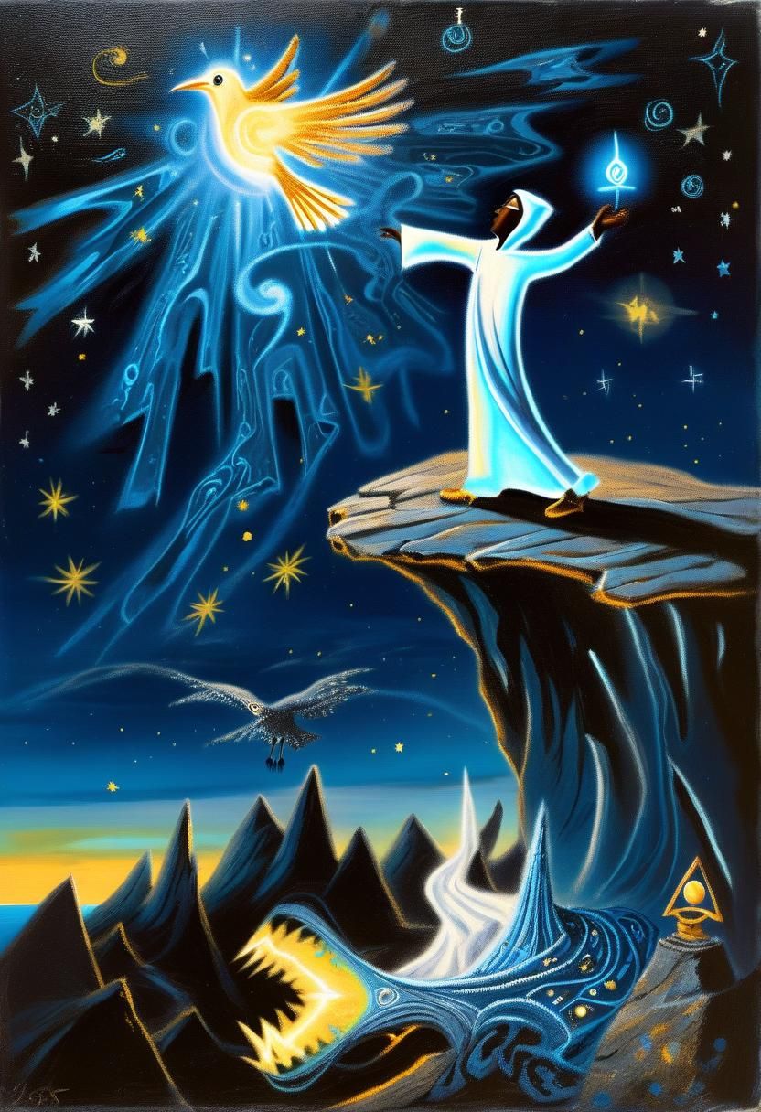 The Fool Archetype Taking Flight on the Cliff's Edge 