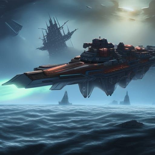 sci-fi battleship war - AI Generated Artwork - NightCafe Creator