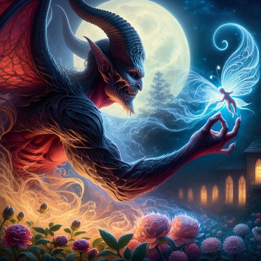 Demon Reaching Angel