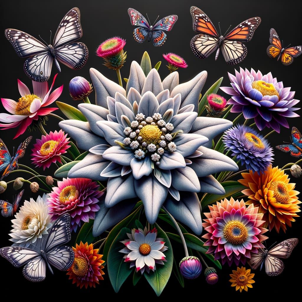 Flowers and butterflies