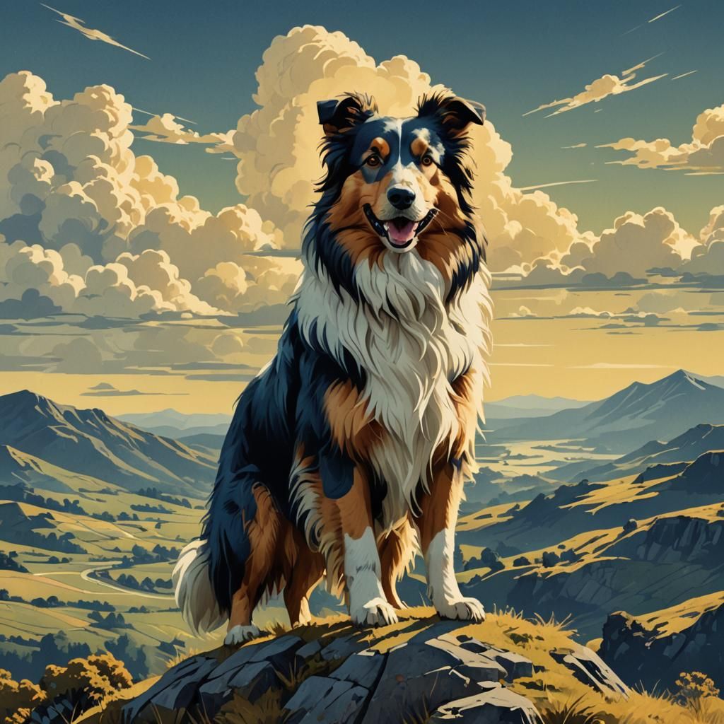 illustration for 'Lassie Come Home' written by Eric Knight, 1940  by @Terra