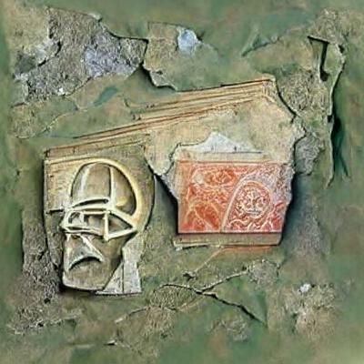 Bas-relief found in an ancient Russian ruin