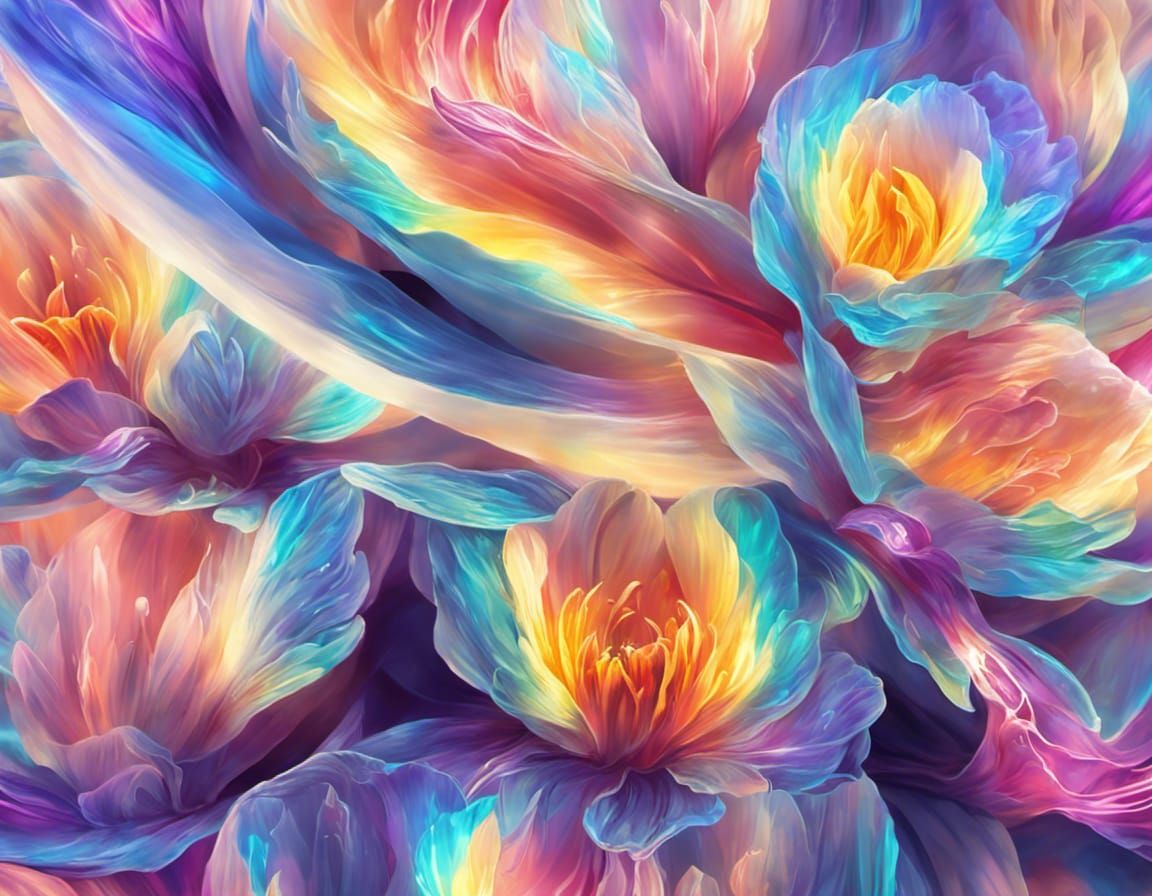 Pastel Rainbow Flowers AI Generated Artwork NightCafe Creator