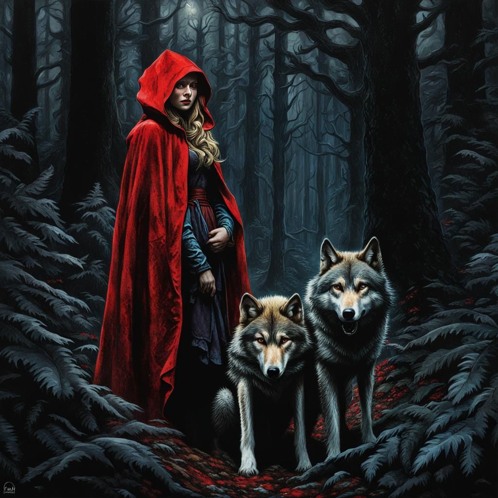 Fairy tale - Red Riding Hood - AI Generated Artwork - NightCafe Creator