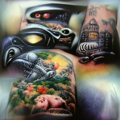Tattoo Mania black and grey H.R. Giger Thomas Kinkade Kodak ...