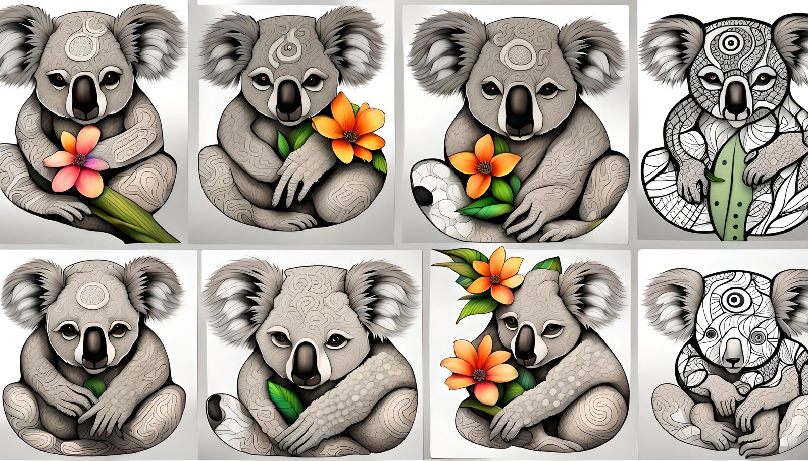 Koala, anthropometric, fraktyle wave function, Quantum Zentangle, Flora intuitive hyper adaptive whispering wood 3-manif...