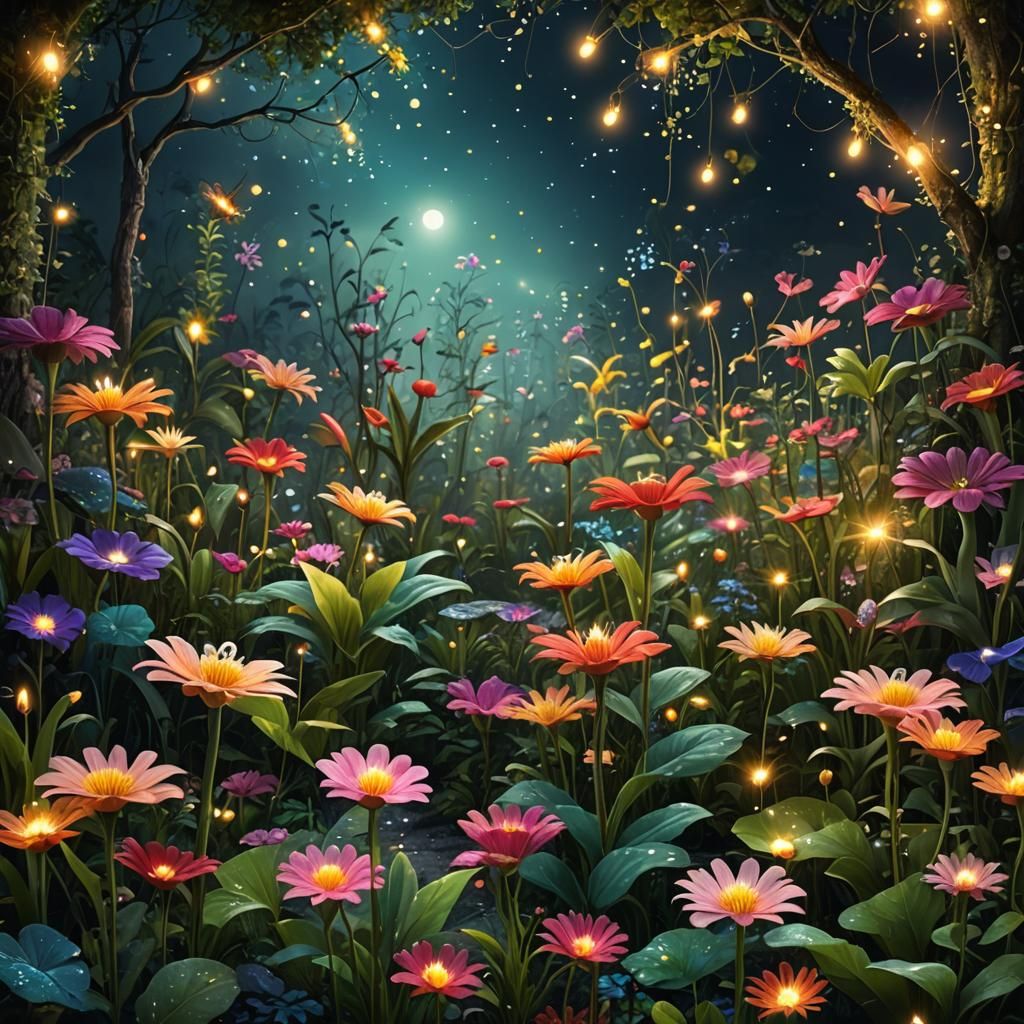 This garden glows at midnight  by @Setra134