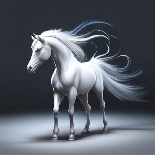 horse white long hair - AI Generated Artwork - NightCafe Creator