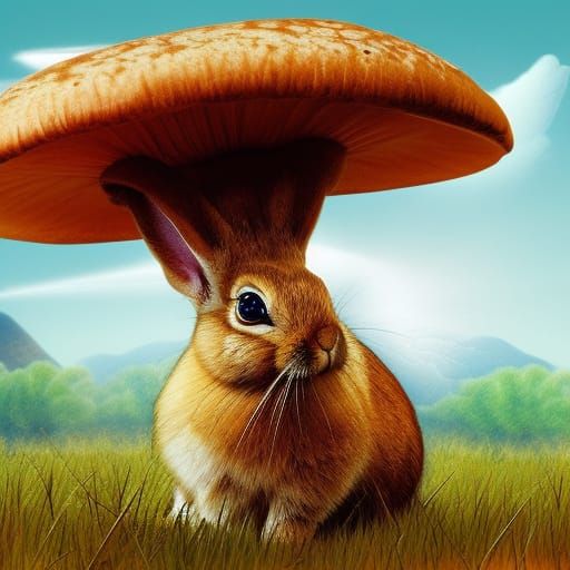 mushroom rabbit AI Generated Artwork NightCafe Creator