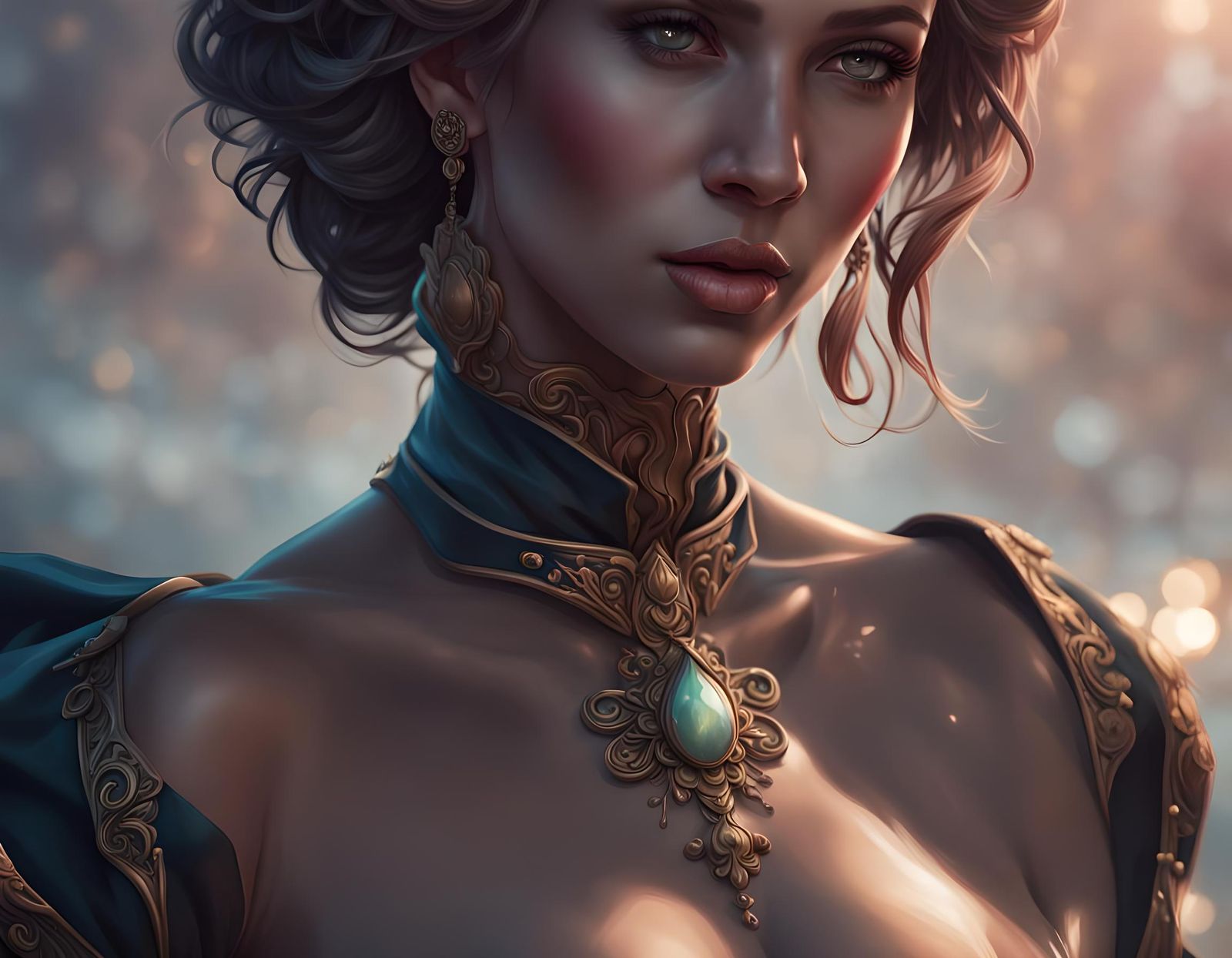 Beauty lady, torso close up