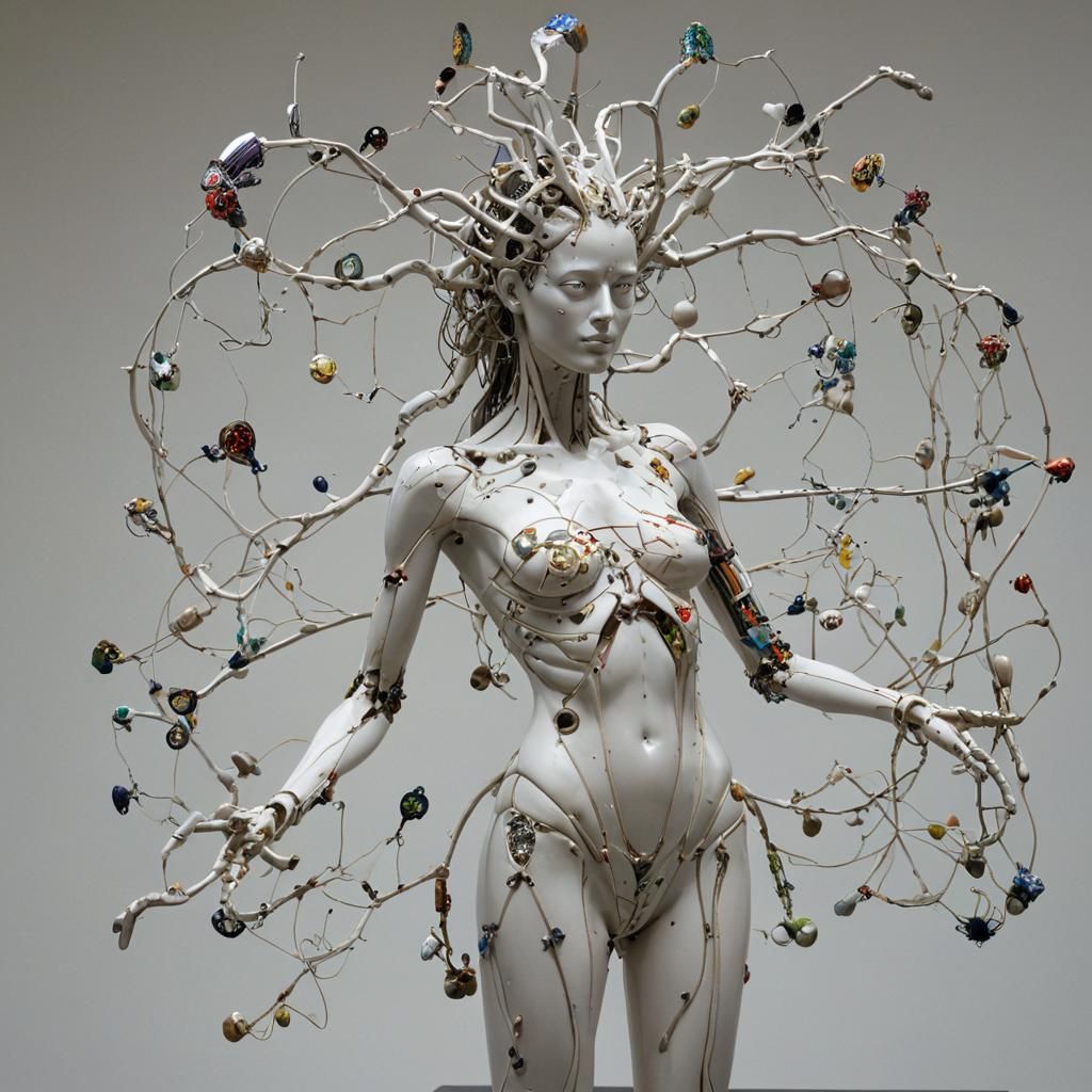 Postmodern Life Sculpture in Splash Art Style