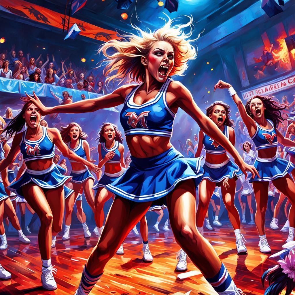 Cheerleading Competition - AI Generated Artwork - NightCafe Creator