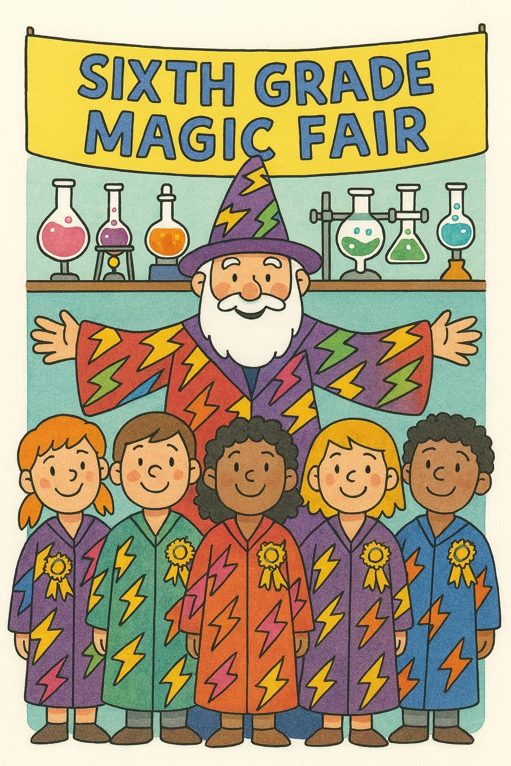 Kids creating magic fair stuff (Quest 5-7-1)