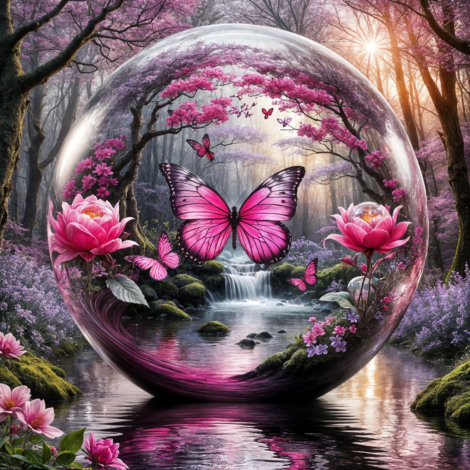 Pink Butterfly Orb