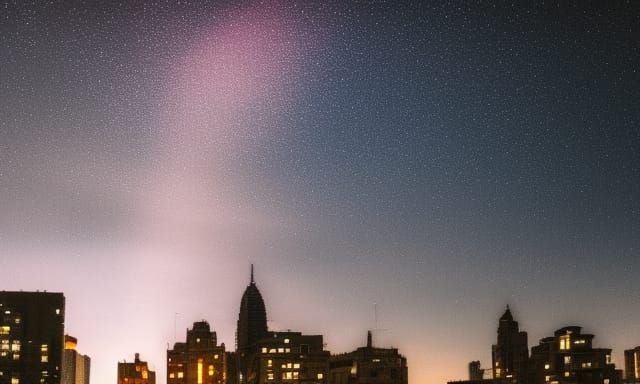 Night sky in a city