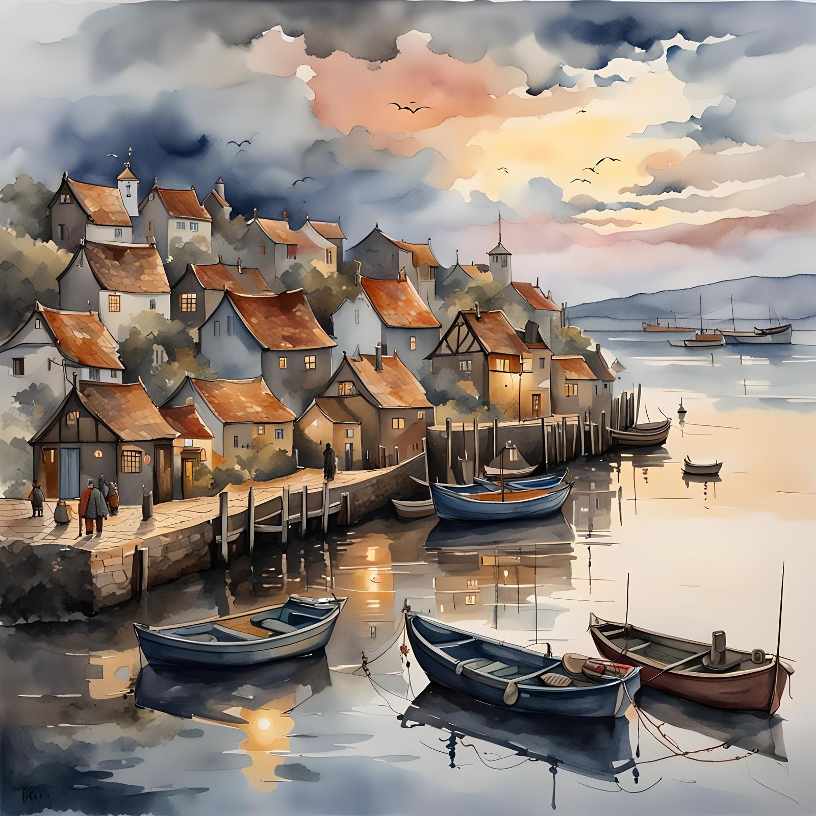 Medieval fishing village   by @J-P