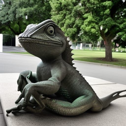 Meditating Lizard Statue AI Generated Artwork NightCafe Creator