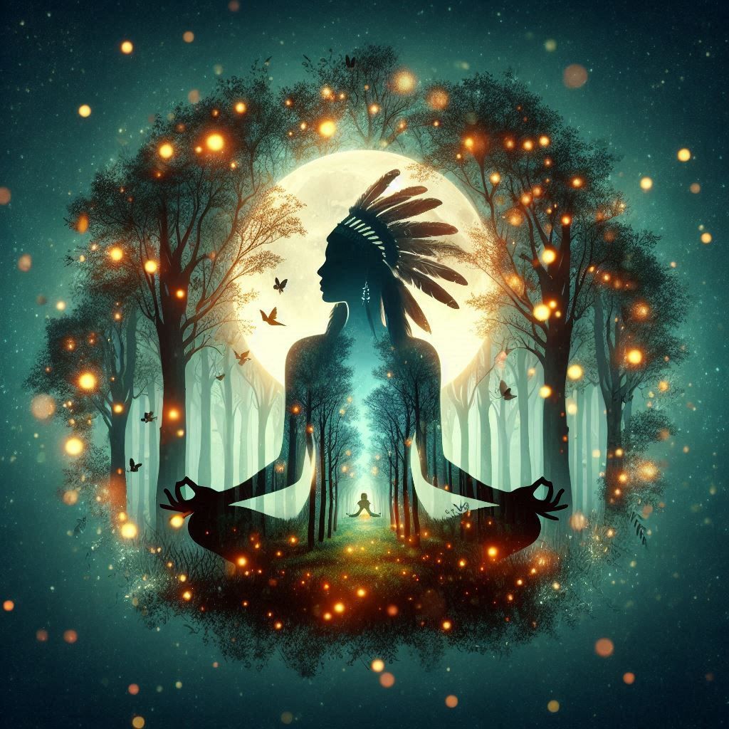 double exposure beautiful fantasy portrait landscape..