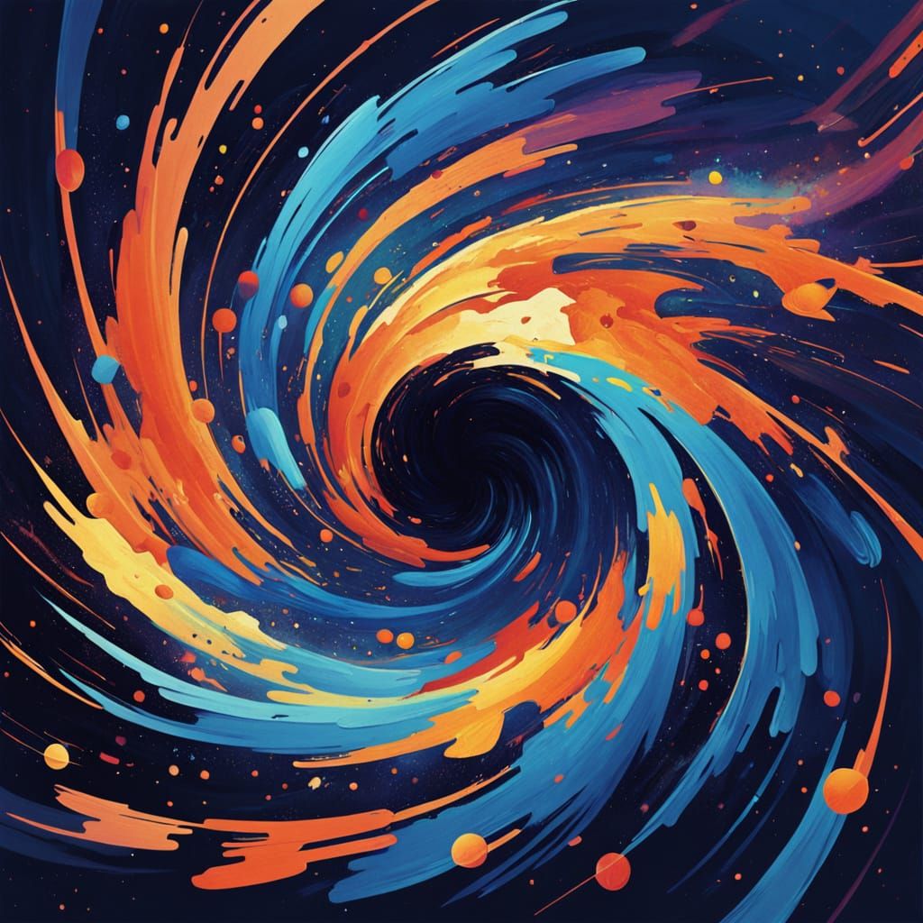 Vibrant Cosmic Vortex in Abstract Expressionism