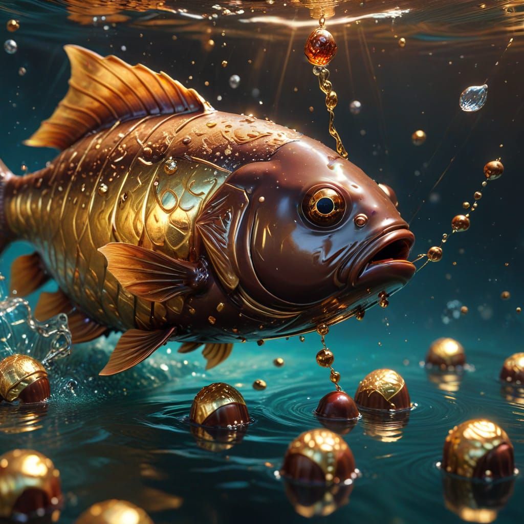 Where little round pralines come from: the chocolate fish  by @Mei