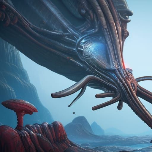Alien heart being stabbed