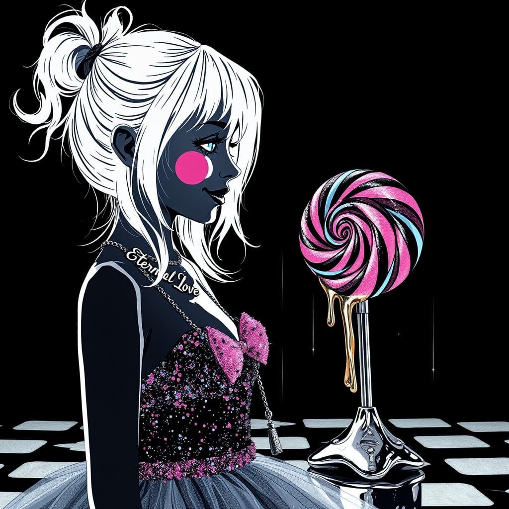 Glamorous Melancholy in Glittering Neo-Surreal Style