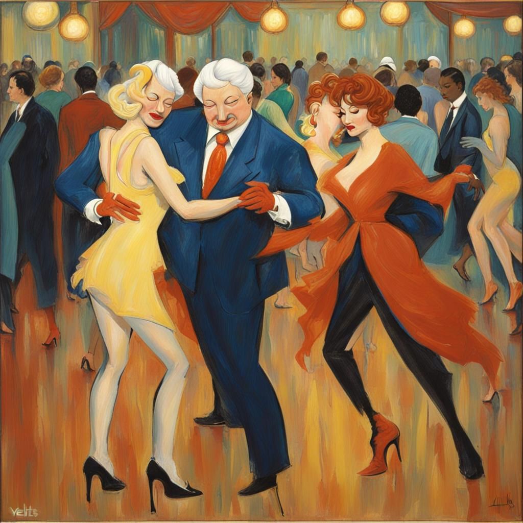 Boris Yeltsin dancing at a disco - AI Generated Artwork - NightCafe Creator