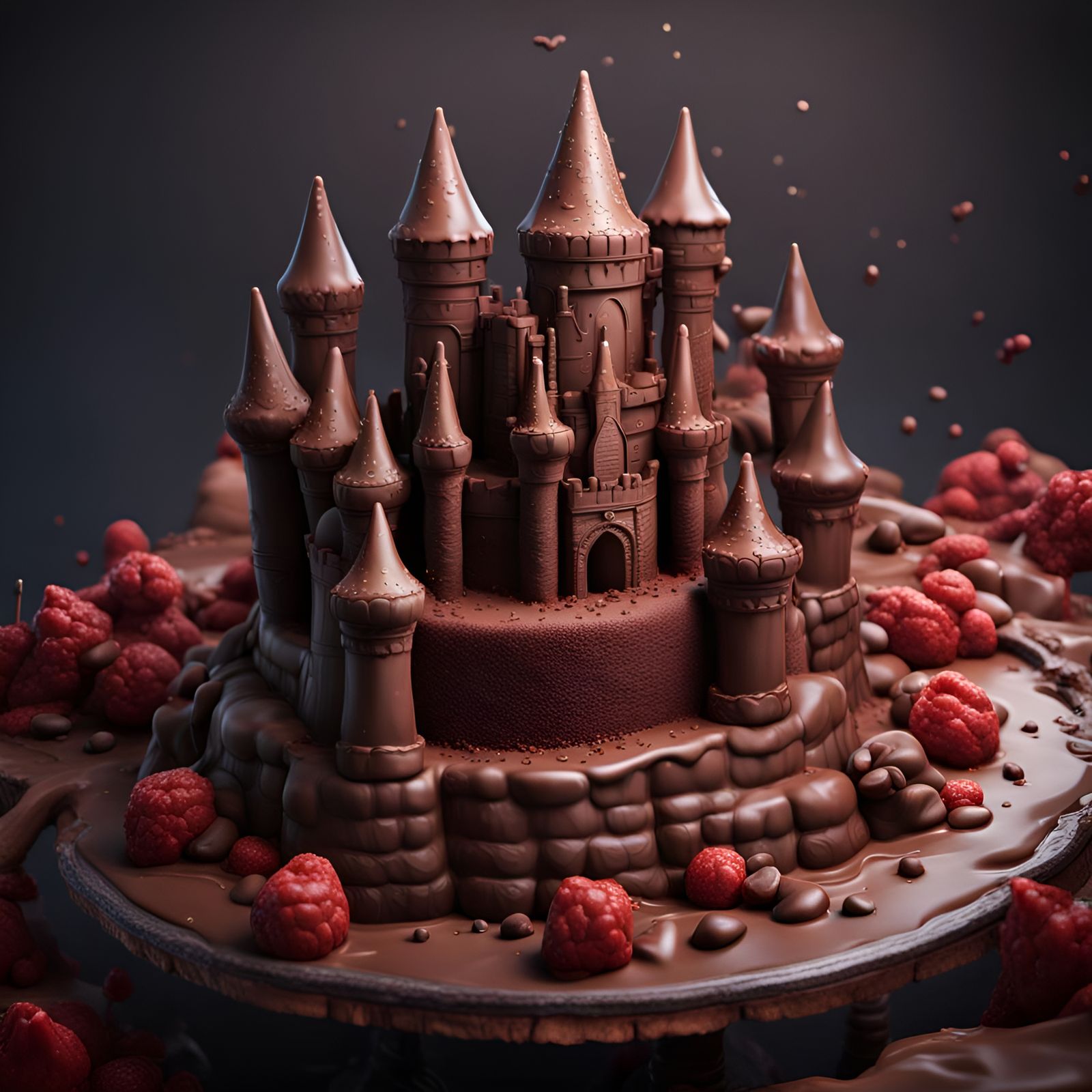 Chocolate castle cake AI Generated Artwork NightCafe Creator