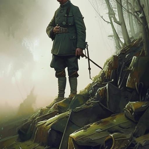 Fog hanging over trenches world war one