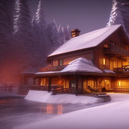 Chalet in Snow