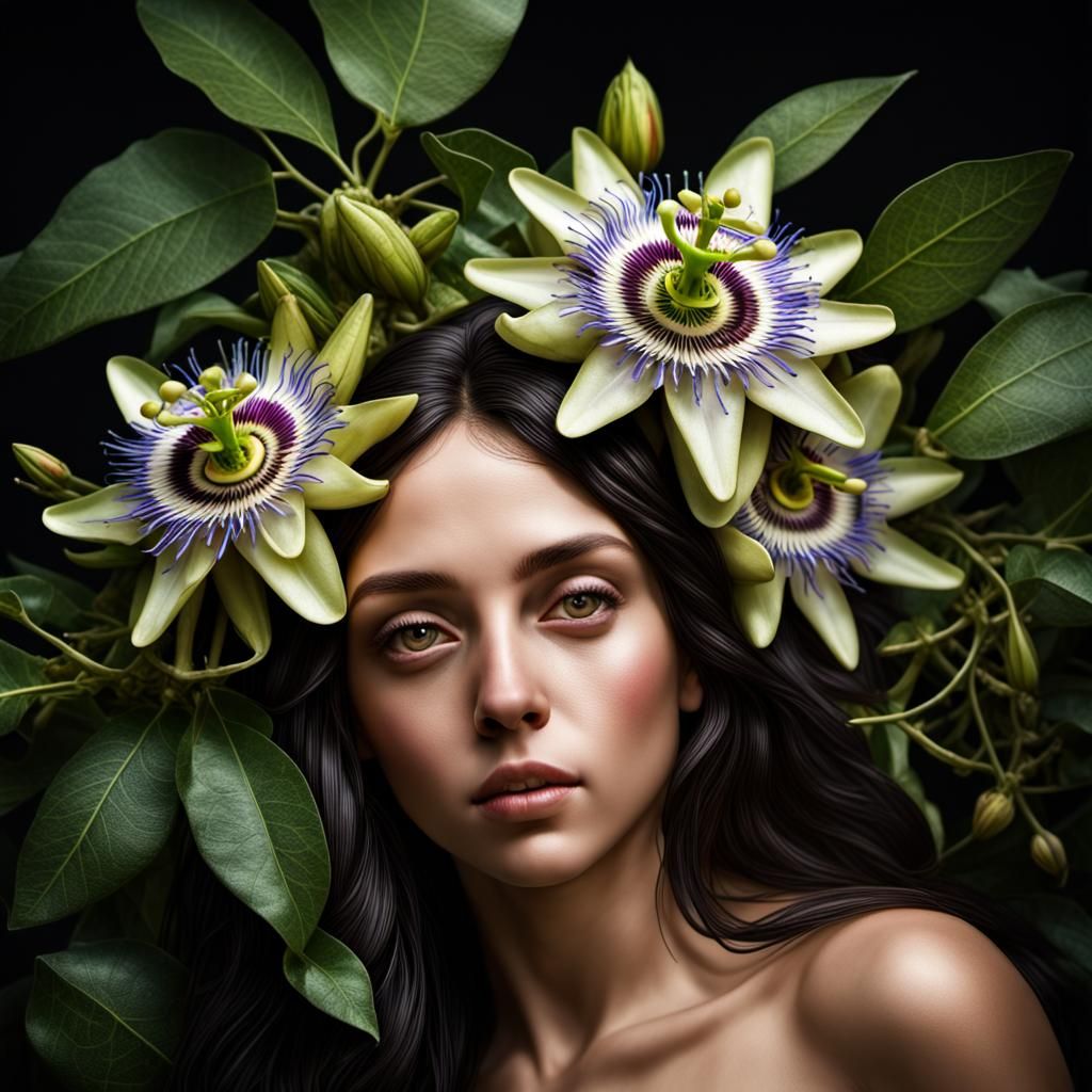 Passion Flower Lady AI Generated Artwork NightCafe Creator