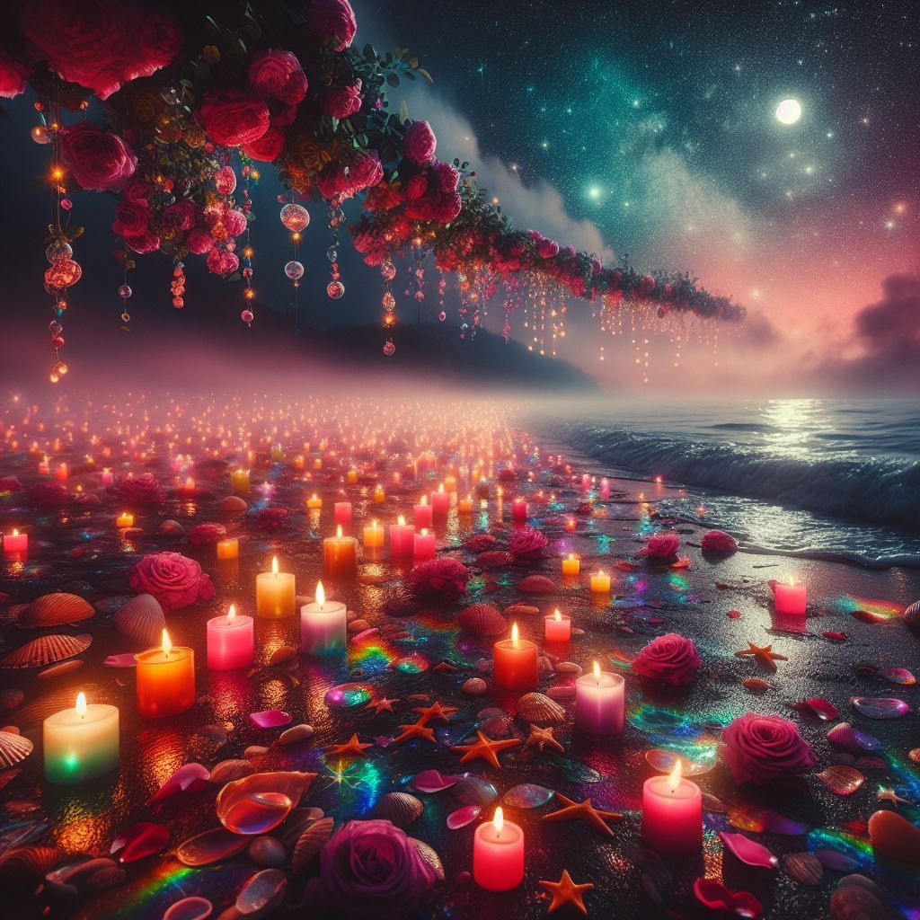 Candlelit beach