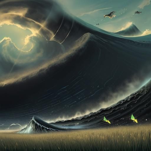 Far Rainbow. Black wave.