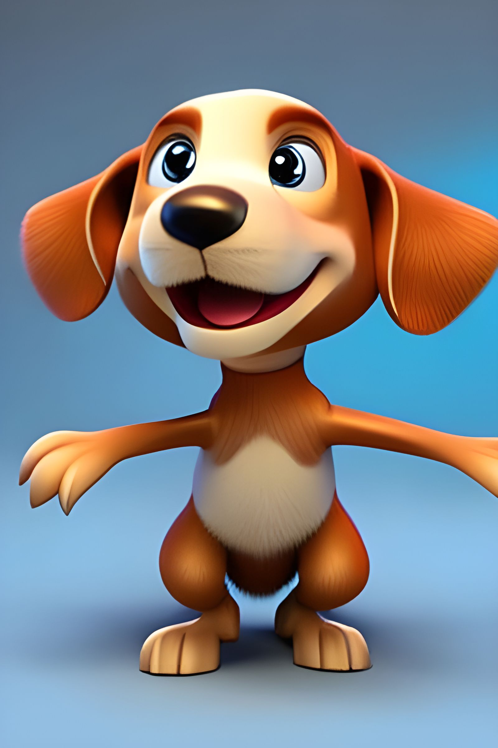 cute lovable puppy, Pixar, Disney, concept art, 3d digital a...