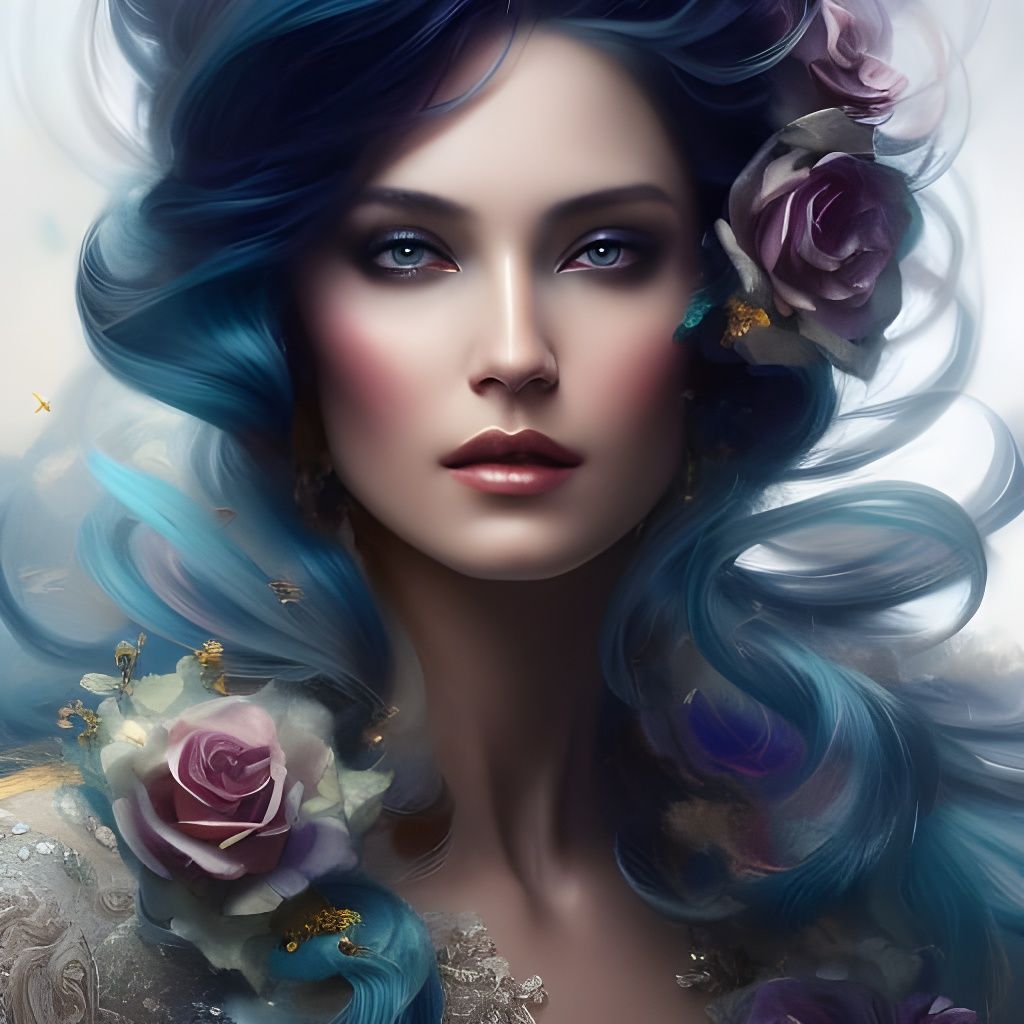 BLUE LADY AI Generated Artwork NightCafe Creator