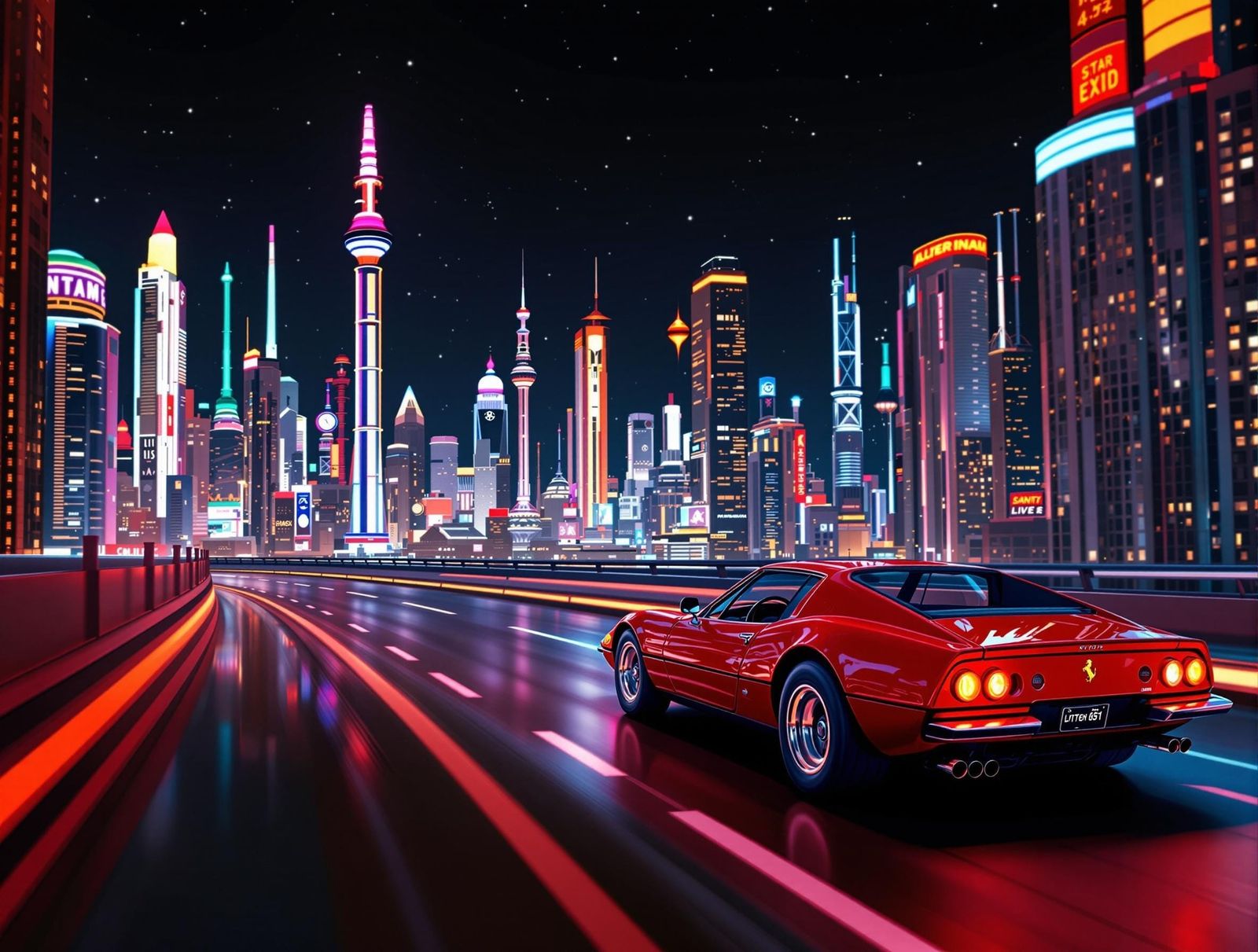 Cruising in my red 1973 Ferrari Daytona